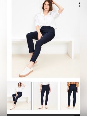 LOFT NAVY BLUE SUTTON SKINNY PANTS SIZE 0